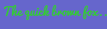 Image with Font Color 33CC33 and Background Color 6666CC